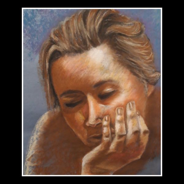 Resting Thoughts. Eyes closed, cheek resting on a hand, lost somewhere in her own head.